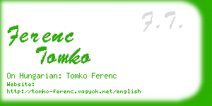 ferenc tomko business card